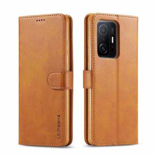 For Xiaomi Mi 11T / 11T Pro LC.IMEEKE Calf Texture Horizontal Flip Phone Leather Case with Holder & Card Slots & Wallet(Yellow)