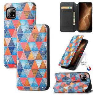 For Sharp Aquos Sense 6 Colorful Magnetic Horizontal Flip Leather Phone Case with Holder & Card Slot & Wallet(Rhombus Mandala)