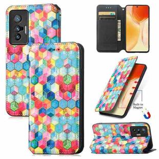 For vivo X70 Colorful Magnetic Horizontal Flip Leather Phone Case with Holder & Card Slot & Wallet(Magic Space)
