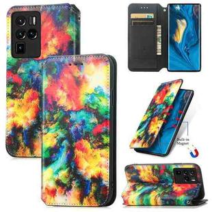 For ZTE Nubia Z30 Pro Colorful Magnetic Horizontal Flip Leather Phone Case with Holder & Card Slot & Wallet(Colorful Cloud)