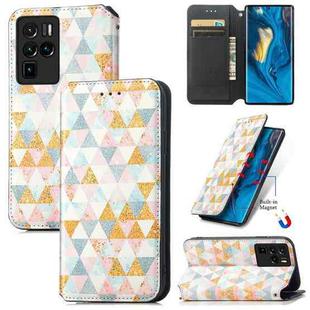 For ZTE Nubia Z30 Pro Colorful Magnetic Horizontal Flip Leather Phone Case with Holder & Card Slot & Wallet(Rhombus)