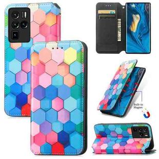 For ZTE Nubia Z30 Pro Colorful Magnetic Horizontal Flip Leather Phone Case with Holder & Card Slot & Wallet(Colorful Cube)