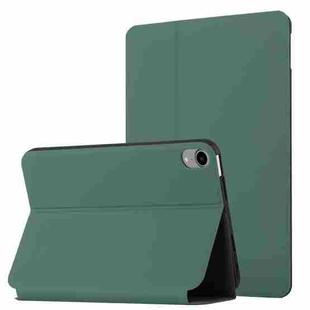 For iPad mini 6 Dual-Folding Horizontal Flip Tablet Case with Holder & Sleep / Wake-up Function(Dark Green)