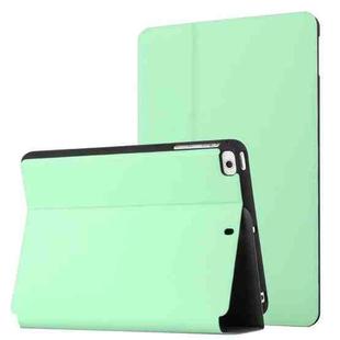 For iPad mini (2019) / 4 / 3 / 2 / 1 Dual-Folding Horizontal Flip Tablet Leather Case with Holder & Sleep / Wake-up Function(Mint Green)