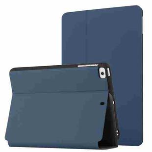 For iPad mini (2019) / 4 / 3 / 2 / 1 Dual-Folding Horizontal Flip Tablet Leather Case with Holder & Sleep / Wake-up Function(Royal Blue)