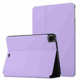 For iPad Pro 11 2020 & 2018 Dual-Folding Horizontal Flip Tablet Leather Tablet Case with Holder & Sleep / Wake-up Function(Light Purple)