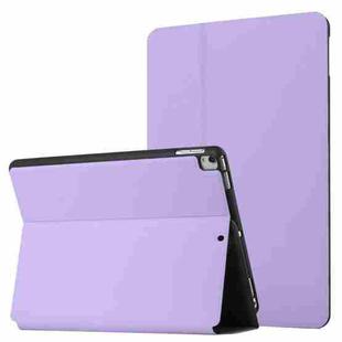 For iPad 9.7 2018 & 2017 Dual-Folding Horizontal Flip Tablet Leather Case with Holder & Sleep / Wake-up Function(Light Purple)