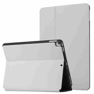 For iPad 9.7 2018 & 2017 Dual-Folding Horizontal Flip Tablet Leather Case with Holder & Sleep / Wake-up Function(Grey)