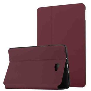 For Samsung Galaxy Tab A 10.1 T580/T585C Dual-Folding Horizontal Flip Tablet Leather Case with Holder (Wine Red)