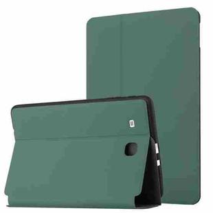 For Samsung Galaxy Tab E 9.6 T560/T561/T565/T567V Dual-Folding Horizontal Flip Tablet Leather Case with Holder (Dark Green)