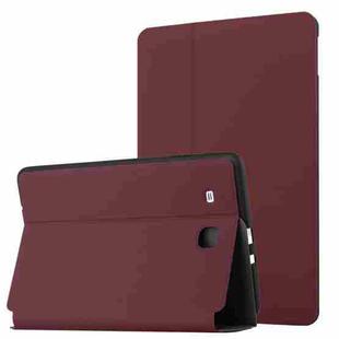 For Samsung Galaxy Tab E 9.6 T560/T561/T565/T567V Dual-Folding Horizontal Flip Tablet Leather Case with Holder (Wine Red)