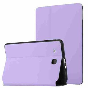 For Samsung Galaxy Tab E 9.6 T560/T561/T565/T567V Dual-Folding Horizontal Flip Tablet Leather Case with Holder (Light Purple)