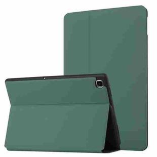 For Samsung Galaxy Tab S6 Lite 10.4 P610/P615 Dual-Folding Horizontal Flip Tablet Leather Case with Holder & Sleep / Wake-up Function(Dark Green)