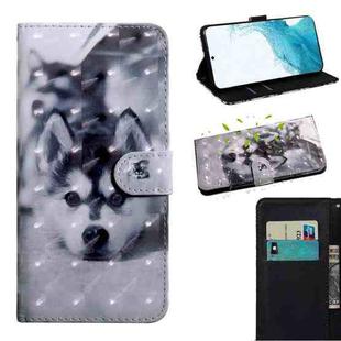 For Samaung Galaxy S22 5G 3D Painted Pattern Horizontal Flip Leather Phone Case with Holder & Lanyard(Husky)