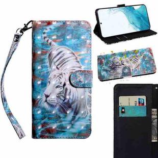 For Samaung Galaxy S22+ 5G 3D Painted Pattern Horizontal Flip Leather Phone Case with Holder & Lanyard(Tiger)