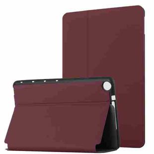 For Huawei MediaPad M5 Lite 8 Dual-Folding Horizontal Flip Tablet Leather Case with Holder(Wine Red)