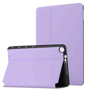 For Huawei MediaPad M5 Lite 8 Dual-Folding Horizontal Flip Tablet Leather Case with Holder(Light Purple)