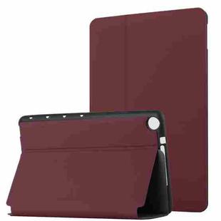 For Huawei MediaPad M5 Lite 10.1 Dual-Folding Horizontal Flip Tablet Leather Case with Holder & Sleep / Wake-up Function(Wine Red)