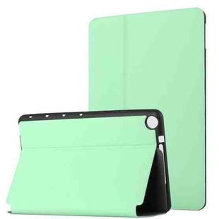 For Huawei MediaPad M5 Lite 10.1 Dual-Folding Horizontal Flip Tablet Leather Case with Holder & Sleep / Wake-up Function(Mint Green)