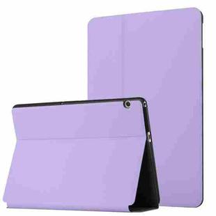 For Huawei MediaPad T5 10 Dual-Folding Horizontal Flip Tablet Leather Case with Holder(Light Purple)