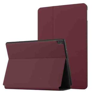 For Lenovo Tab M10 10.1 X605F/X505 Dual-Folding Horizontal Flip Tablet Leather Case with Holder(Wine Red)