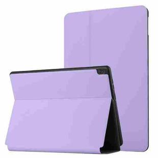 For Lenovo Tab M10 10.1 X605F/X505 Dual-Folding Horizontal Flip Tablet Leather Case with Holder(Light Purple)