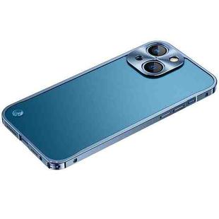 For iPhone 13 Metal Frame Frosted PC Shockproof Phone Case(Ocean Blue)