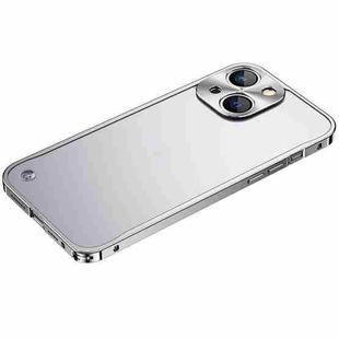 For iPhone 13 Metal Frame Frosted PC Shockproof Phone Case(Silver)