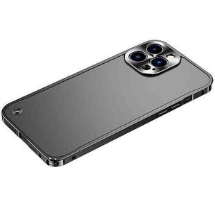 For iPhone 13 Pro Metal Frame Frosted PC Shockproof Phone Case (Black)