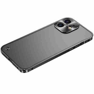 For iPhone 12 mini Metal Frame Frosted PC Shockproof Phone Case (Black)