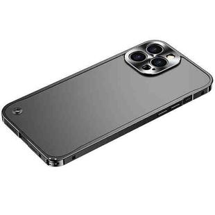 For iPhone 12 Pro Max Metal Frame Frosted PC Shockproof Phone Case(Black)