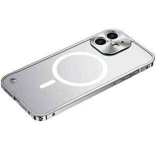 For iPhone 12 mini Metal Frame Frosted PC Shockproof Magsafe Case (Silver)