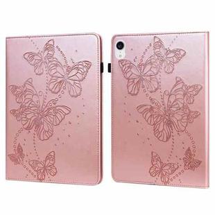 For iPad mini 6 Embossed Butterfly Pattern Horizontal Flip Leather Tablet Case(Pink)