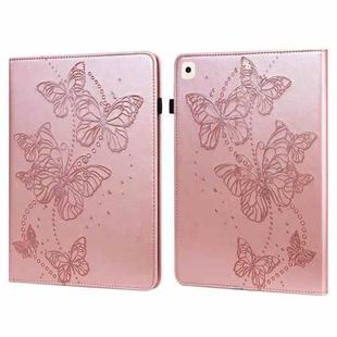 Embossed Butterfly Pattern Horizontal Flip Leather Tablet Case For iPad 10.2 (2021/2020/2019) / Air 10.5 2019(Pink)