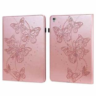 Embossed Butterfly Pattern Horizontal Flip Leather Tablet Case For iPad 9.7 (2018/2017) / Air 2 / Air(Pink)