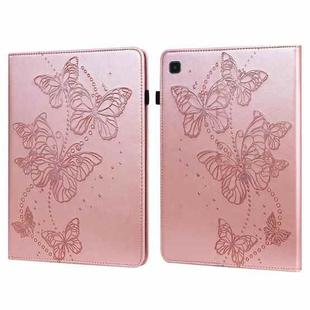 For Samsung Galaxy Tab A7 Lite T220/T225 Embossed Butterfly Pattern Horizontal Flip Leather Tablet Case(Pink)