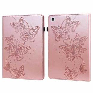 For Samsung Galaxy Tab A7 10.4 (2020) T500/T505 Embossed Butterfly Pattern Horizontal Flip Leather Tablet Case(Pink)