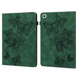 For Samsung Galaxy Tab A7 10.4 (2020) T500/T505 Embossed Butterfly Pattern Horizontal Flip Leather Tablet Case(Green)