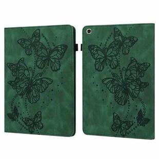 For Samsung Galaxy Tab A 10.1 (2019) T510 Embossed Butterfly Pattern Horizontal Flip Leather Tablet Case(Green)