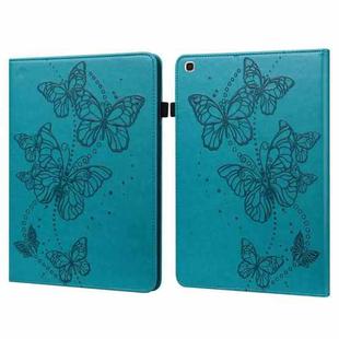 For Samsung Galaxy Tab A 10.1 (2019) T510 Embossed Butterfly Pattern Horizontal Flip Leather Tablet Case(Blue)