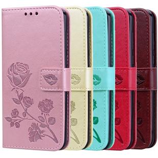 For Xiaomi Redmi Note 8 Rose Embossed Horizontal Flip PU Leather Case, with Holder & Card Slots & Wallet(Green)