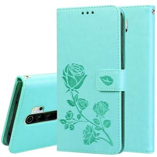 For Xiaomi Redmi Note 8 Pro Rose Embossed Horizontal Flip PU Leather Case, with Holder & Card Slots & Wallet(Green)