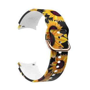 For Samsung Galaxy Watch4 / Watch4 Classic Silicone Printing Watch Band(Sunflower)