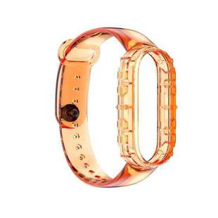 For Xiaomi Mi Band 6 & 5 / Amazfit Band 5 Universal TPU Integrated Watch Band(Transparent Orange)