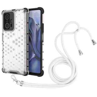 For Xiaomi Mi 11T / 11T Pro Shockproof Honeycomb PC + TPU Case with Neck Lanyard(White)