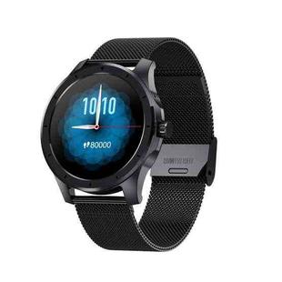 MX10 1.28 inch IPS Touch Screen IP68 Waterproof Smart Watch, Support Sleep Monitoring / Heart Rate Monitoring / Women Menstrual Period Reminder / Bluetooth Call, Style: Steel Strap(Black)