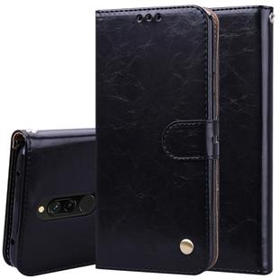 For Xiaomi Redmi 8 Business Style Oil Wax Texture Horizontal Flip Leather Case, with Holder & Card Slots & Wallet(Black)