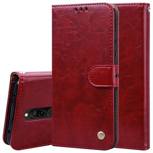 For Xiaomi Redmi 8 Business Style Oil Wax Texture Horizontal Flip Leather Case, with Holder & Card Slots & Wallet(Red)