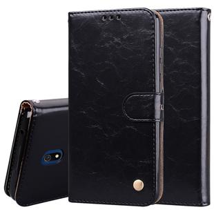 For Xiaomi Redmi 8A Business Style Oil Wax Texture Horizontal Flip Leather Case, with Holder & Card Slots & Wallet(Black)