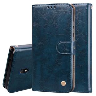 For Xiaomi Redmi 8A Business Style Oil Wax Texture Horizontal Flip Leather Case, with Holder & Card Slots & Wallet(Blue)